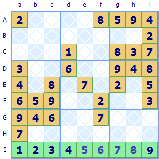 Sudoku stripe row