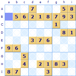 Only possible Sudoku square allocation